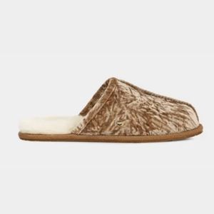 UGG gorgeous crushed velvet tan / chestnut pearle slippers, size 7 or 9, NWT